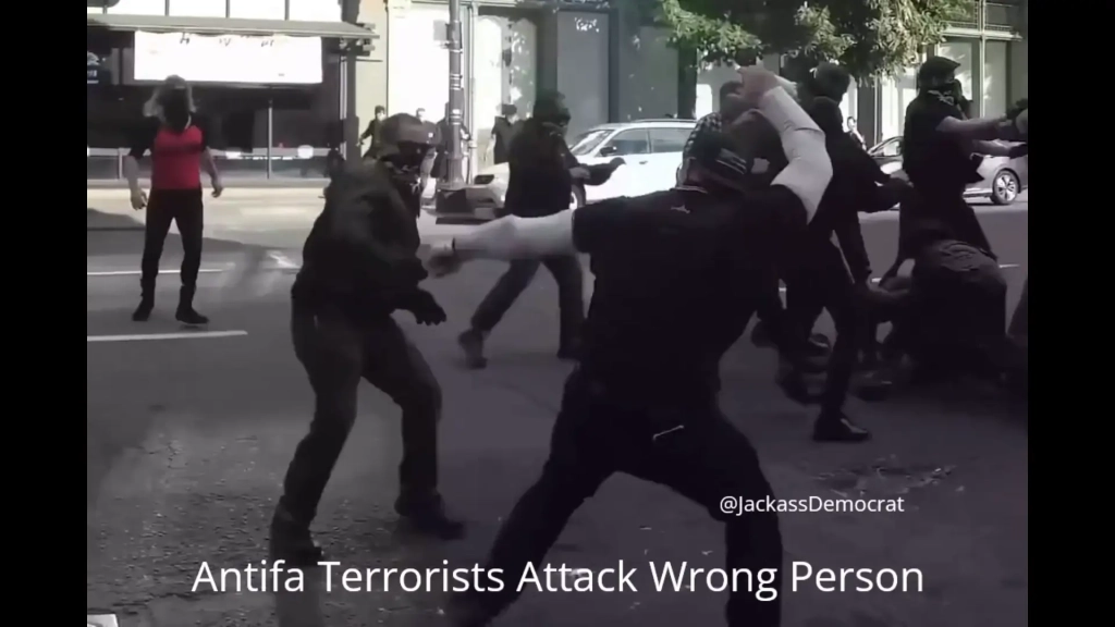 Antifa Terrorists Attack Wrong Person